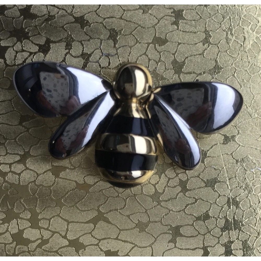 Vintage LIz Claiborne Signed Bumble Bee Gold Tone 1.75" Brooch Pin Accessory